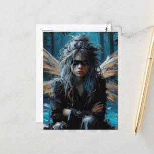 Sprookje met geïrriteerde blik briefkaart