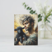 Sprookje met zwart lam briefkaart (Staand voorkant)