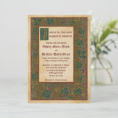 Sprookje Middeleeuws Verlicht Manuscript Bruiloft Kaart (Staand voorkant)