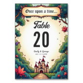 Sprookje Once Upon A Time Castle Woodland Wedding Kaart (Achterkant)