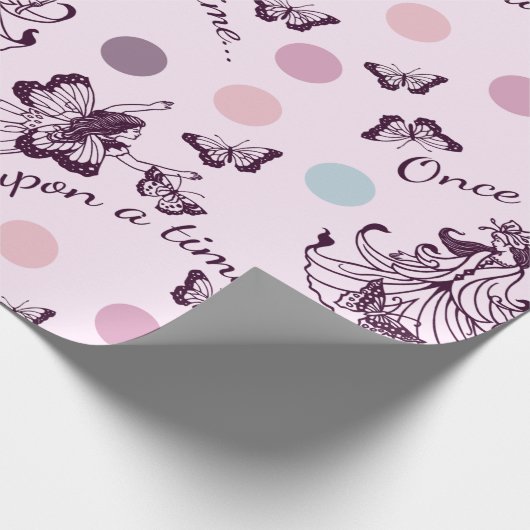 Sprookje Once Upon a Time met vlinders Cadeaupapier (Hoek)