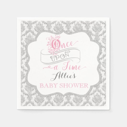Sprookje Once Upon a Time Prinses Damask Servetten (Voorkant)