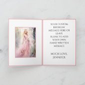 Sprookje Prinses in Roze Gelukkige Verjaardagsnaam Kaart (Binnen)