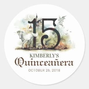 Sprookje Prinses Quinceanera Ronde Sticker