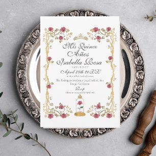 Sprookje Quinceanera Belle en het Beest Kaart