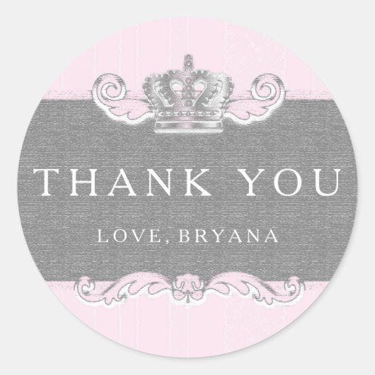 Sprookje  Roze Prinses Party Sticker (Voorkant)