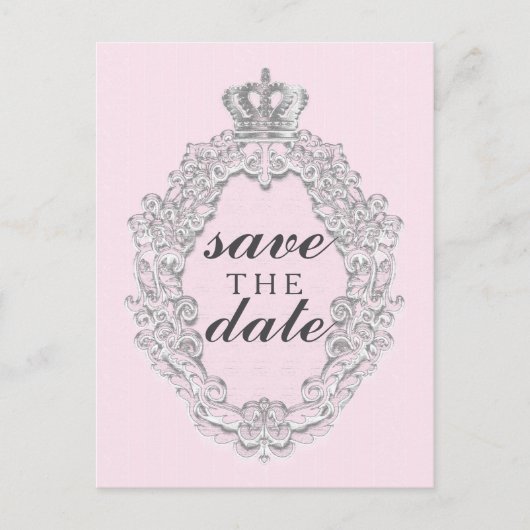 Sprookje  Roze Prinses SAVE DATE Briefkaart (Voorkant)