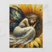Sprookje Slapen op een Zonnebloem Briefkaart (Voorkant)
