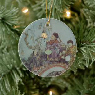 Sprookje uit het verleden, Nachtegaal door Edmund Keramisch Ornament