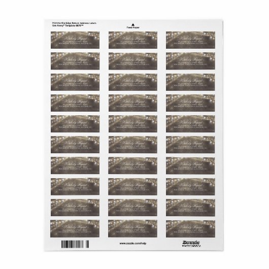 Sprookje van Lichten en Rustiek Hout Etiket (Full Sheet)