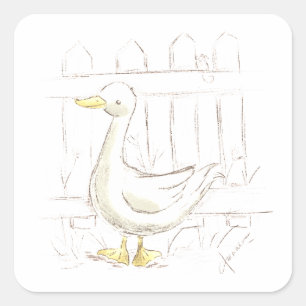 Sprookjes Eend Vierkante Sticker