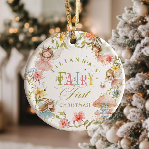 Sprookjes Eerste Kerstmis 1e Verjaardag Betoverd Keramisch Ornament