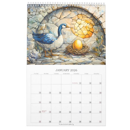 Sprookjes, folklore en fabels 2026 Enkele pagina Kalender (Jan 2026)