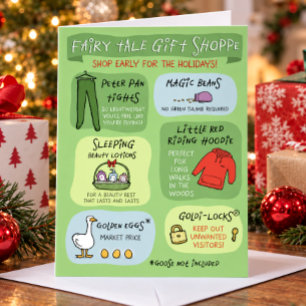 Sprookjes Geschenkwinkel Humoristische Kerst Grapp Feestdagen Kaart