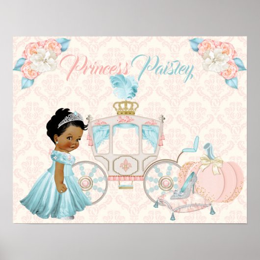 Sprookjes Koets Prinses Persoonlijke Kinderkamer Poster (Voorkant)