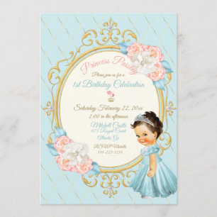 Sprookjes Koninklijke Prinses Blush Goud Aqua Meis Kaart