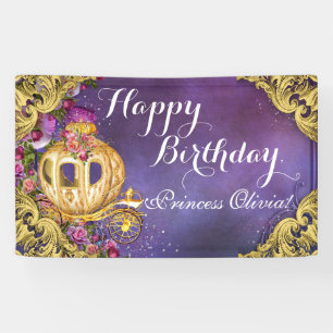 Sprookjes Prinses Koets Prinses Verjaardag Spandoek