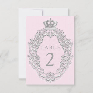 Sprookjes Prinsessen Kroon Roze Tafel Nummerkaart Kaart