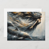 Sprookjes spelen met dolfijnen briefkaart (Voorkant / Achterkant)