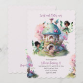 Sprookjes verjaardagsuitnodiging Afro Sprookje Whi Kaart (Voorkant / Achterkant)