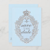 Sprookjesachtig  Blauw Royal SAVE DATE Briefkaart (Voorkant / Achterkant)