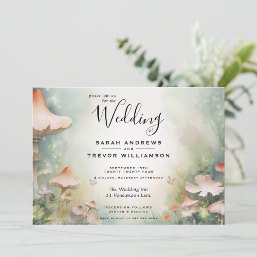 Sprookjesachtig bos fairycore romantiek kaart (Staand voorkant)