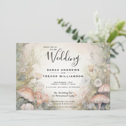 Sprookjesachtig bos fairycore romantiek kaart (Staand voorkant)