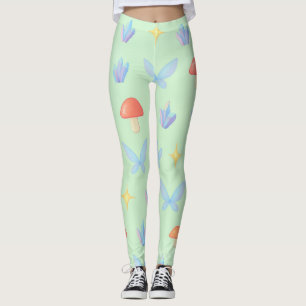 Sprookjesachtig Fairycore Patroon – Paddenstoelen, Leggings