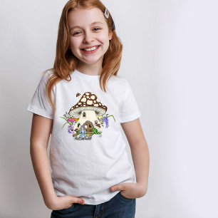 Sprookjesachtig Fantasie Muis Paddenstoelhuis Bloe T-shirt