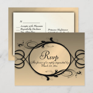 Sprookjesachtig Goud RSVP met Menukeuzes Uitnodiging Briefkaart
