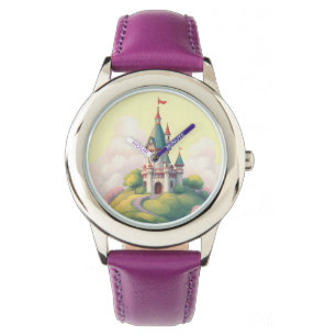Sprookjesachtig kasteel met groene tuin horloge