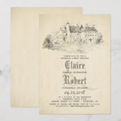 Sprookjesachtig oud kasteel  repetitiediner kaart (Voorkant / Achterkant)