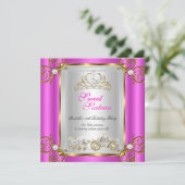 Sprookjesachtig Sweet 16 16e Verjaardag Heet Roze Kaart (Staand voorkant)