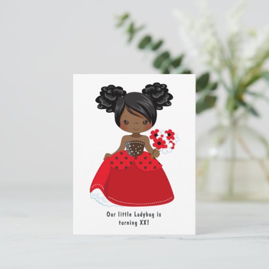 Sprookjesachtig verjaardagsfeestje voor Zwarte Pri Briefkaart (Staand voorkant)