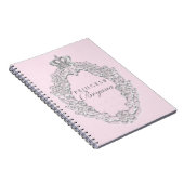 Sprookjesachtig vintage roze prinsessen notitieboe notitieboek (Rechterzijde)