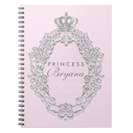 Sprookjesachtig vintage roze prinsessen notitieboe notitieboek (Voorkant)