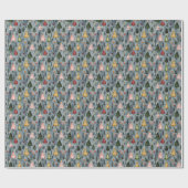 Sprookjesachtig Winter Woud Kerstboom Patroon Cadeaupapier (Vlak)