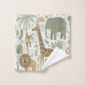 Sprookjesachtige Afrikaanse Dieren Patroon ID1263 Bad Handdoek (Wasdoekje)