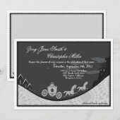 Sprookjesachtige Assepoester Thema bruiloft Uitnod Kaart (Voorkant / Achterkant)