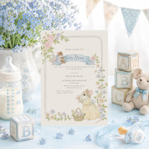 Sprookjesachtige Baby Shower Muizen Kaart