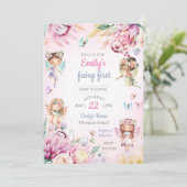 Sprookjesachtige babyshower uitnodiging pastelkleu (Staand voorkant)