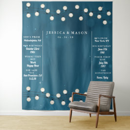 Sprookjesachtige Bokeh Slingerlampjes Bruiloft Gor Wandkleed