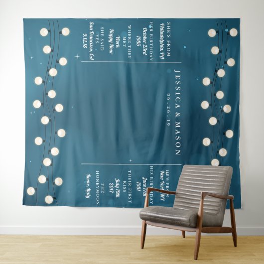 Sprookjesachtige Bokeh Slingerlichten Sluiers Brui Wandkleed (In Situ (horizontaal))