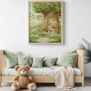 Sprookjesachtige boomhut-verhaaltjes poster