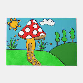 Sprookjesachtige Bos Paddenstoelen Kunst Deurmat