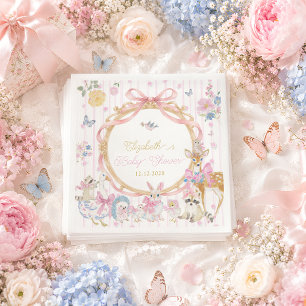Sprookjesachtige Bosdieren Meisje Baby Shower Servet