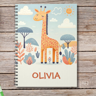 Sprookjesachtige Cute Giraffe in Savanne Notitieboek