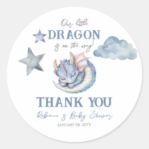 Sprookjesachtige Droom Draak Baby Shower Ronde Sticker