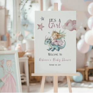 Sprookjesachtige Droom Draak Roze Prinses Baby Sho Poster