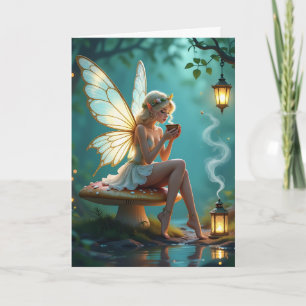 Sprookjesachtige en koffie thema verjaardag voor h kaart